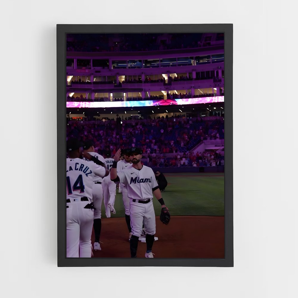 Poster Marlins en Action – affiche Baseball (vue 2)